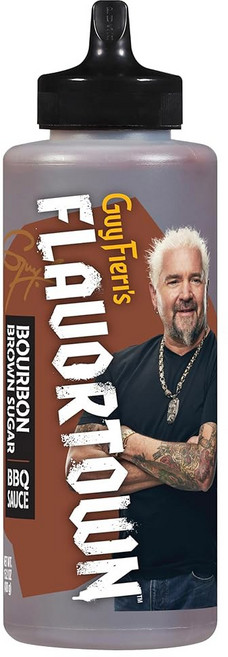가이 피에리의 플레이버타운 버번 브라운 슈가 바비큐 소스 - 달콤하고 스모키한 소스 치킨 윙 갈비 버거 등에 사용 15.2온스 병(1팩)