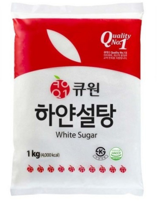 큐원 하얀 설탕, 1kg, 4개