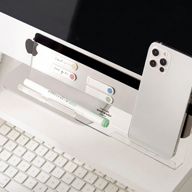 레인보우캣 투명 모니터 메모보드 하단형, 또는 아래쪽 가장자리