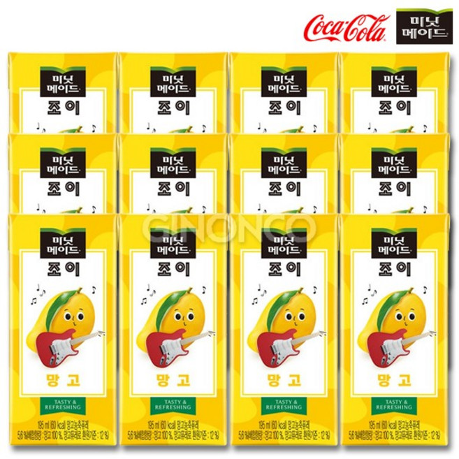 코카콜라 미닛메이드 조이 망고 195ml, 12개