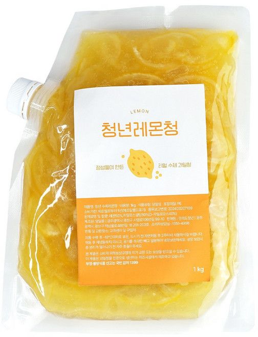 청년수제청 과일청 자일로스 수제 레몬청, 1개, 1kg