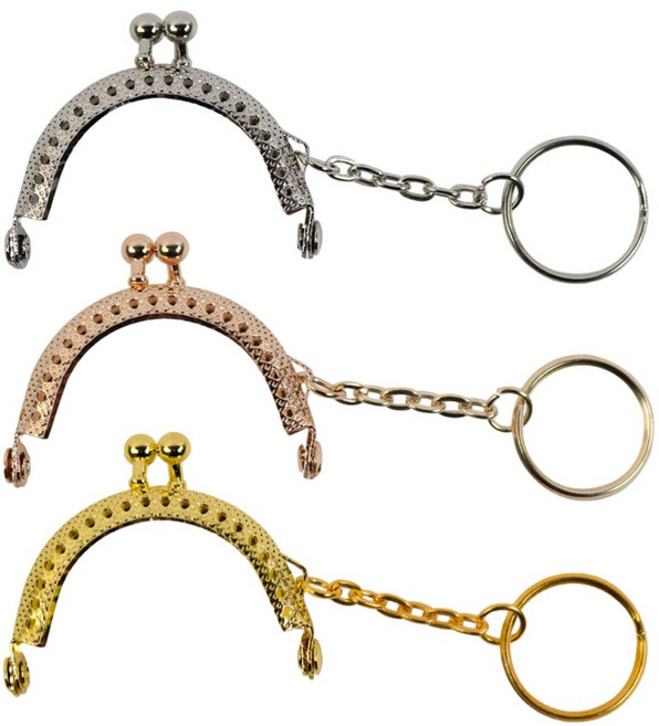 도나토르 동전 지갑 파우치 프레임 키링형 4p, 실버, 4개