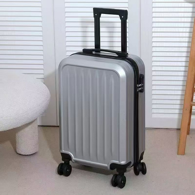 20吋學生登機箱 萬向輪密碼行李箱 拉桿旅行箱, 1個, 銀色20寸