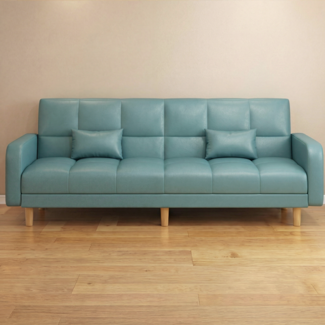 미스티 접이식 2인용 각도조절 1인용 가죽 소파 MTL4, 블루_100cm