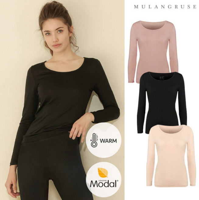 [물랑루즈] 여성 렌징 모달 9부 상의 내복 이너웨어 기능성내의