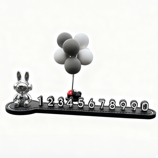 YAPOGI 아이디어 큐티 차량용 임시 주차 번호판, 1개, 뮤직토끼