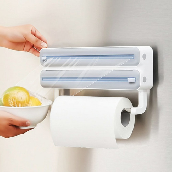 [무타공] 블레오 벽걸이 호일 랩커터기 3단, 1개, 그레이