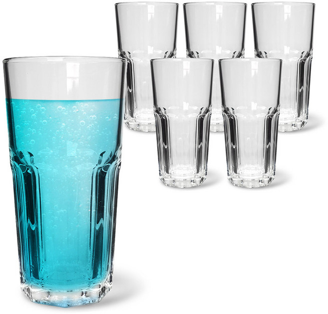 다이아글라스 팔각 텀블러 380ml 유리컵 6P 세트, 1개