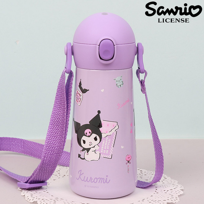 물통 이중스텐물통460ml 여아 유치원 어린이집 개인물통, 쿠로미