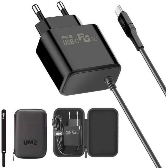 PD PPS C타입 일체형 케이블 25W 초고속 충전기 군대 반입, 1개, 블랙