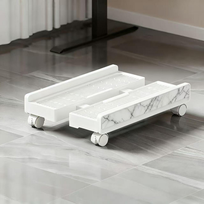 키미랭 폭조절 가능 컴퓨터 본체 받침대, 1개, 화이트