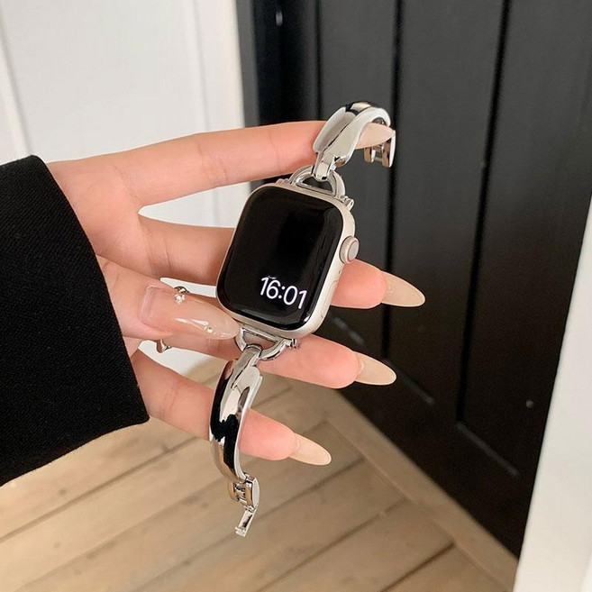 디프른티 애플워치 호환 팔찌형 스트랩, 실버