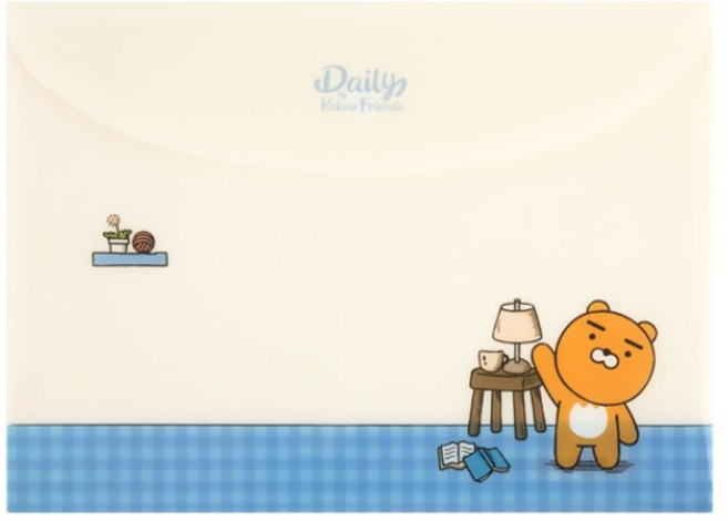 카카오프렌즈 데일리 가로형 봉투 파일, 라이언, 1개