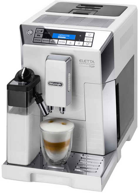 DeLonghi ELETTA CAPPUCCINO TOP 全自動咖啡機 手作自動奶泡雙系統 一鍵製作多種咖啡 自定義喜好風味 自動清洗, 白色