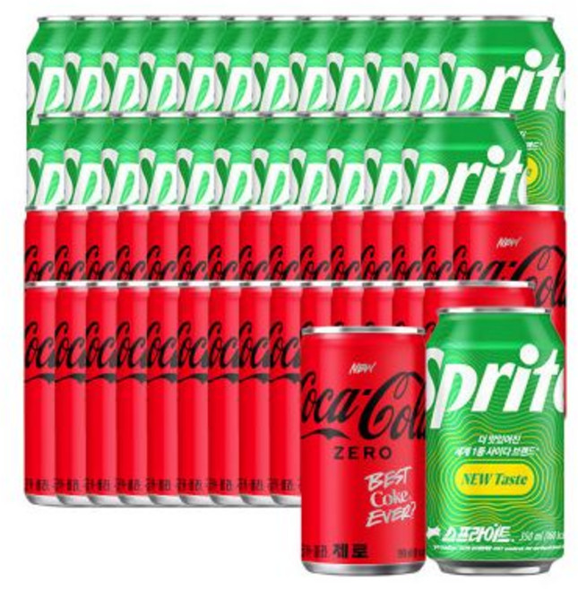 테온셀 코카콜라제로 190ml x 30캔 + 스프라이트 350ml 24캔