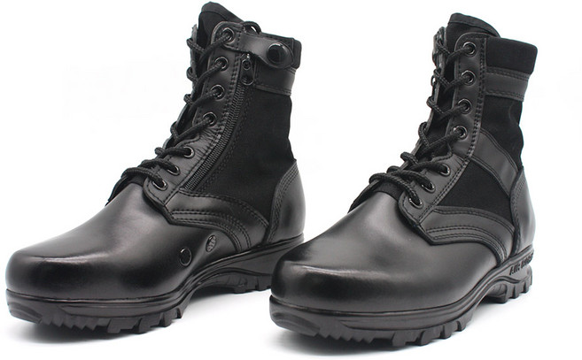 밀리언즈 고급 테러화 검정색 반목 지퍼 235~300mm (입구 가죽) 국산 수제 천연소가죽 전투화 워커 신화