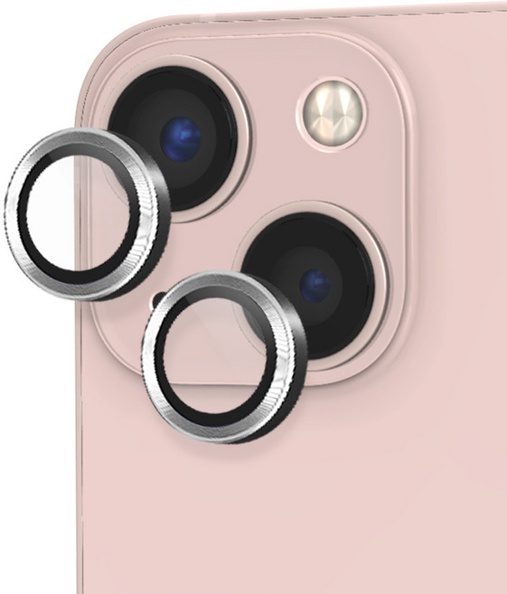 인트그로 카메라 보호 메탈 실버 링 강화유리, 1개