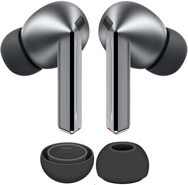 갤럭시 버즈3 프로 이어팁 1쌍 교체용 호환 실리콘 이어캡, 블랙 중(M)