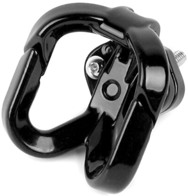 오토바이 더블 클램프 봉지걸이 헬멧 가방 음료 걸이 고리 튜닝용품 배달대행 전동킥보드 부품 다용도 자전거, 블랙, 1개