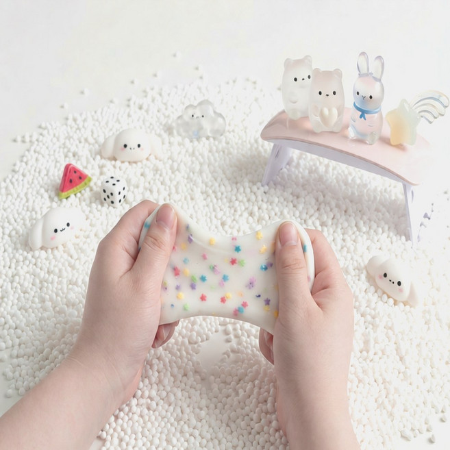 물에녹는플라스틱 만들기 클레이 플라스틱클레이 만들기체험 집콕놀이 어르신인지활동 물라스틱 투명클레이, 50g, 1개