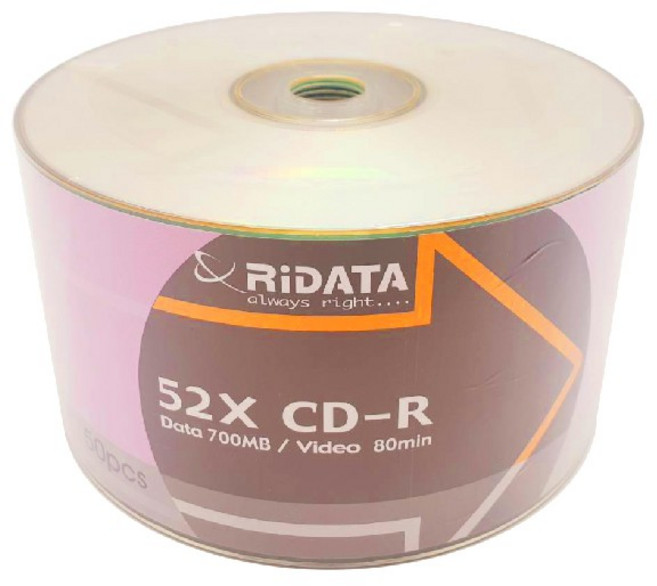 錸德RiDATA CD-R 52X 700MB 空白光碟燒錄片