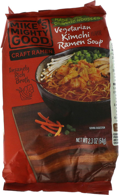 Mikes Mighty Good 수제라면 채식 김치라면 스프 2.3 oz (64 g) 3팩, 64g