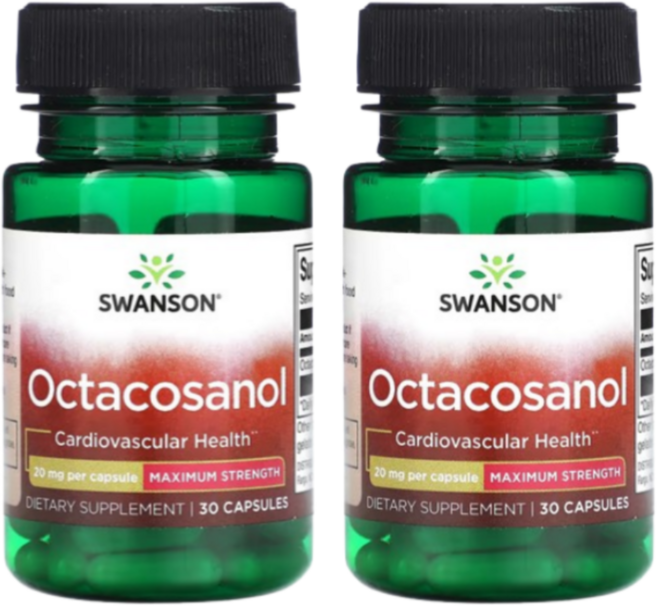 스완슨 옥타코사놀 Octacosanol 20mg 30정 2개, 1세트, 60회분