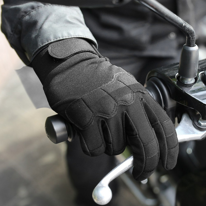 오토바이 장갑 바이크 클래식 장갑 스마트폰 터치 소프트 메쉬 타입, 블랙