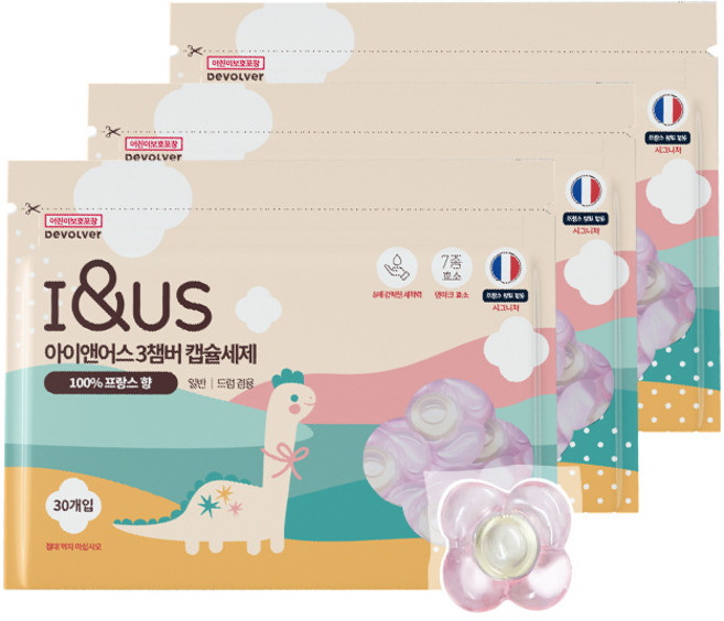 아이앤어스 3챔버 고농축 캡슐세제 카멜리아향 30개입 (중국OEM 생산), 3개