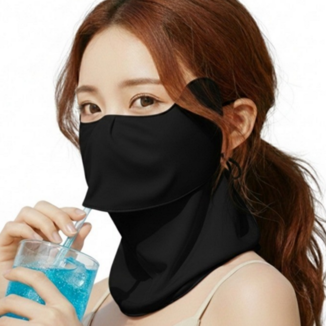 르쏘 자외선차단 골프 스포츠 자석 원터치 남녀공용 마스크, 1개, 블랙