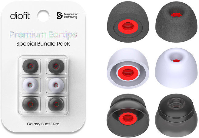 디오핏 갤럭시 버즈2 프로 이어팁 메모리폼팁/ 실리콘폼팁/ 다중플랜지 이어팁 Galaxy Bud2 Pro Eartips, 혼합, L