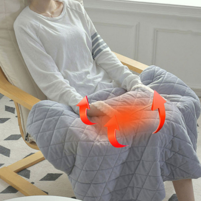 USB 온열 무릎담요 전기담요 사무실 휴대용 극세사 온열기 캠핑 차박 찜질기 전기요, USB 무릎담요(그레이)