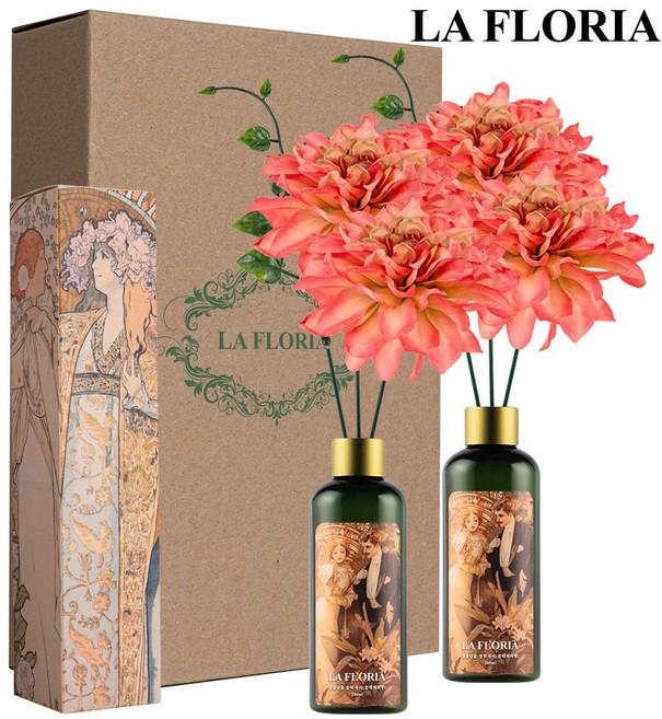 라플로리아 꽃 디퓨저 2p 세트, 2개, 200ml, S1.블랙체리향/B3.달리아L12/레드