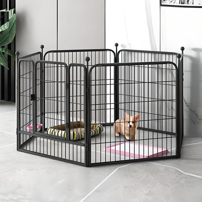 딩동펫 반려동물 그레이드 메탈 대형견 울타리, 블랙, 1개
