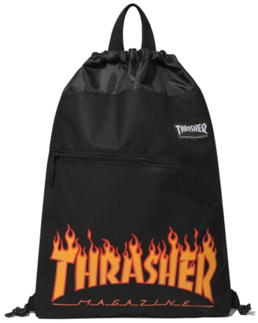 THRASHER 트레셔 로고 스트링 백 옐로우