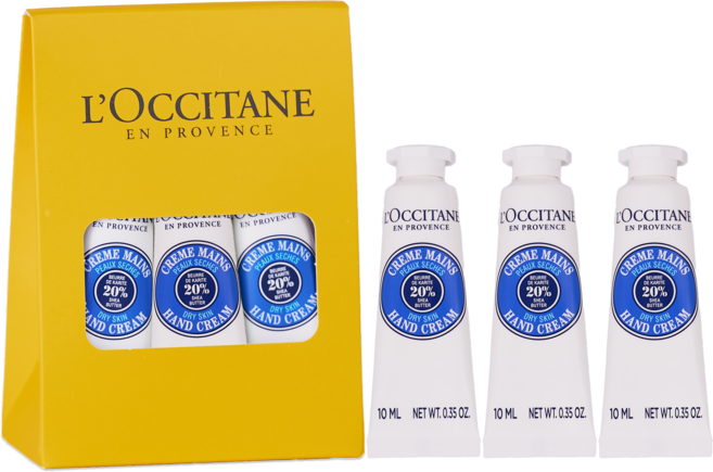 록시땅 시어 버터 드라이 스킨 핸드 크림 미니 트리오 선물세트, 1세트