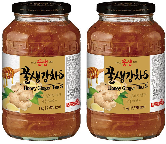 꽃샘 꿀생강차S 1+1 1kg+1kg, 2개, 1kg