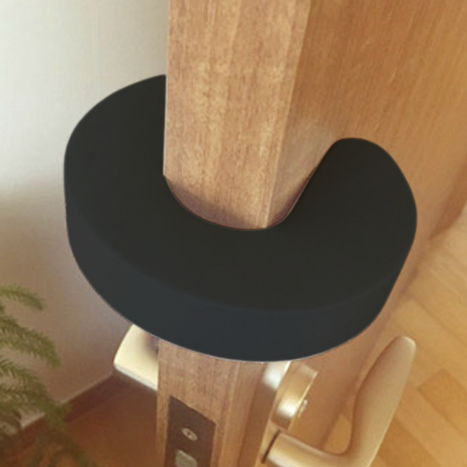 데이모노 충격 흡수 문 닫힘 방지 도어쿠션, 4개, 블랙