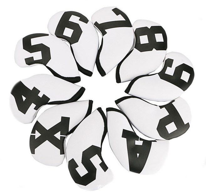 플랜와이 골프 아이언커버 세트, 네오프랜 화이트커버&블랙넘버