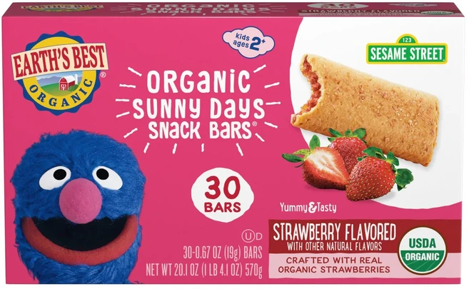 Earth's Best 서니 데이 바 스트로베리, 30개, 19g
