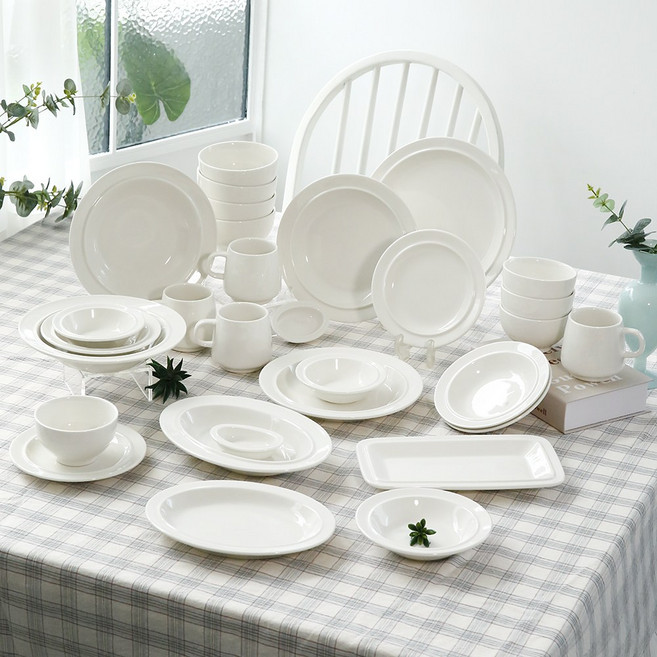 시라쿠스 메이플 4인 식기 30p 세트, 1세트, 13종, 화이트