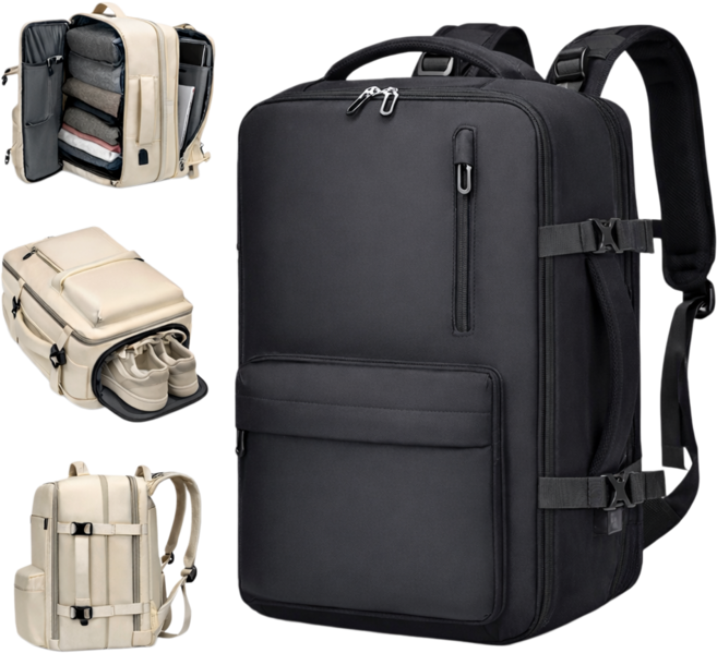 DIGIPIC 여행가방 노트북 백팩 출장용 확장형 16인치 대용량 캐리어 결합 방수 옥스포드 USB 충전 신발수납 기내반입