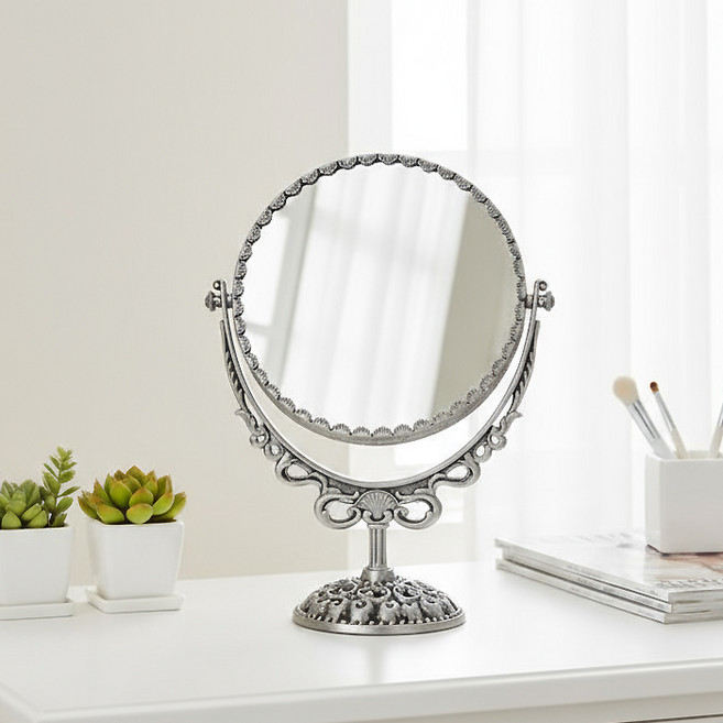 월계수거울 탁상거울 앤틱거울, 월계수(원형)_주석