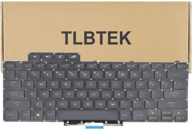 TLBTEK아수스 ROG 제피루스 G15 2021 GA503 GA503Q GA503QR GA503QS 및 M16 GU603H 시리즈 노트북과 호환되는 백라이트 키보드 교체