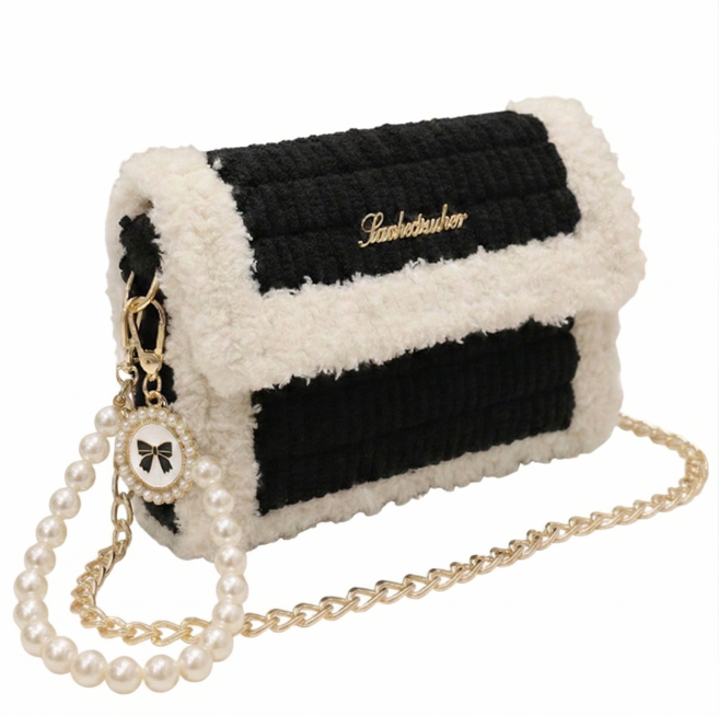 [영상제공] 샤샤벨 네트 공예 레터링키링백 가방 만들기 diy 재료 세트, 블랙, 1개