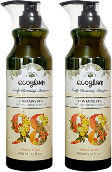 에코글램 스칼프 샴푸 트윙클 시트러스 1000ml(2개), 1L, 2개