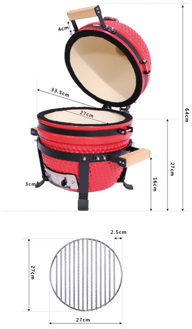 LOGIS 大型22吋控溫陶瓷烤肉爐 煙燻烤肉 BBQ 多功能烤肉爐, 1個, 13吋小烤爐