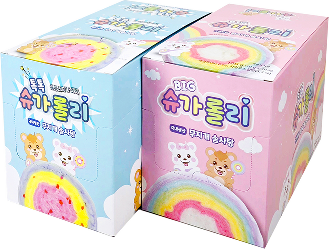 빅 슈가롤리 100g + NEW톡톡 슈가롤리 100g 빅 NEW톡톡 솜사탕 세트, 200g, 1세트