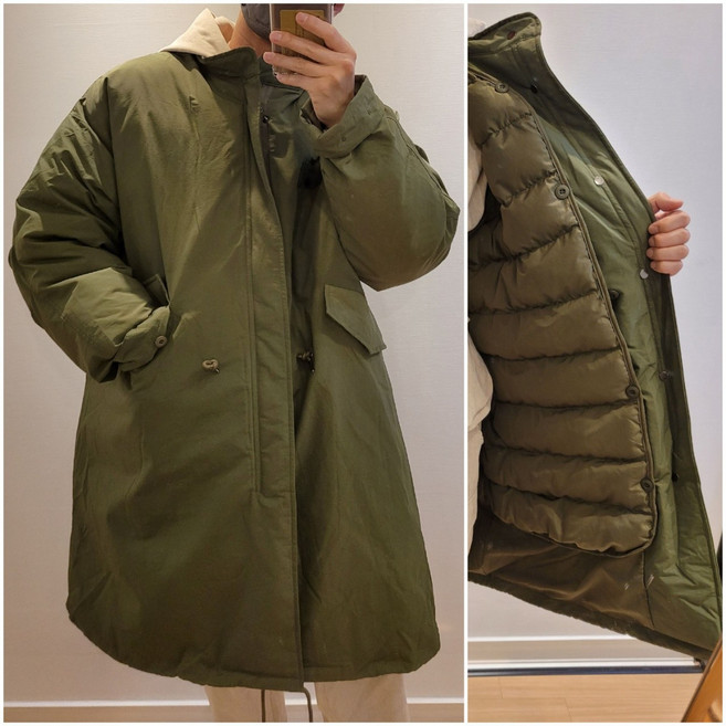 남성 오버핏 롱패딩 야상 점퍼 탈부착 패딩내피 겨울 아우터