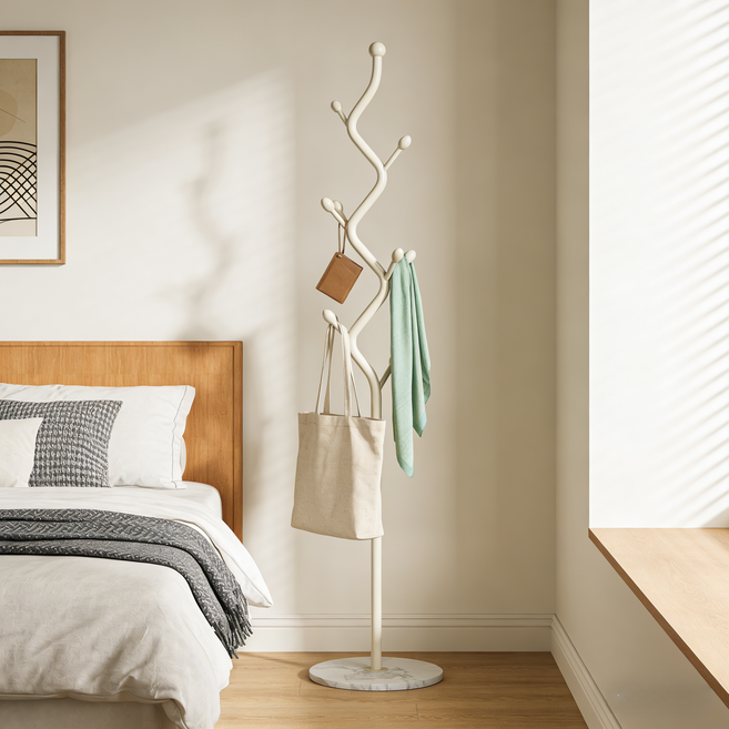 프레스룸 링그리드 라이트 옷걸이 스탠드 행거, 흰색